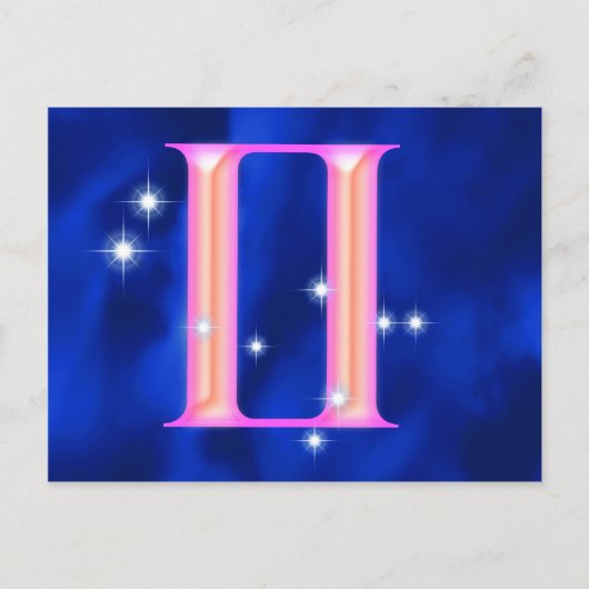 Zodiac-teken Gemini Briefkaart (Voorkant)