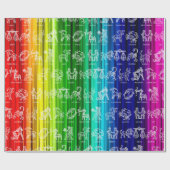 Zodiac teken inpakpapier (heldere regenboog) (Vlak)