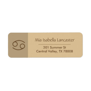 Zodiac teken kanker moderne retour adres labels
