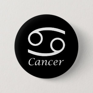 Zodiac-teken "kanker" ronde button 5,7 cm