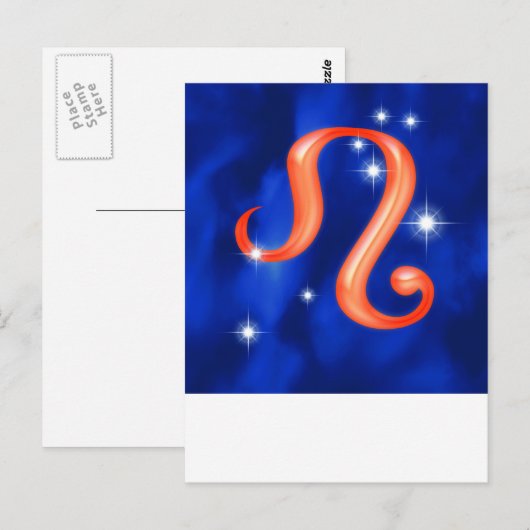 Zodiac-teken Leo Briefkaart (Voorkant / Achterkant)