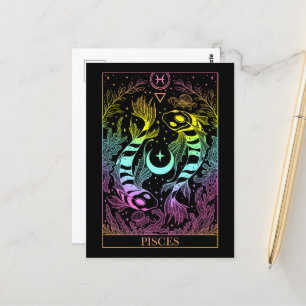 Zodiac-teken Pisces Tarot-kaart Briefkaart