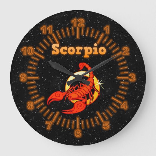Zodiac-teken Scorpio Grote Klok (Voorkant)