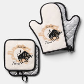 Zodiac-teken - Taurus Ovenwant & Pannenlap Set (Voorkant / Achterkant)