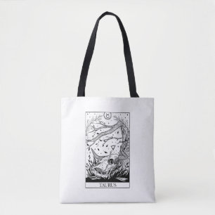 Zodiac-teken Taurus Tarot-kaart Canvas tas