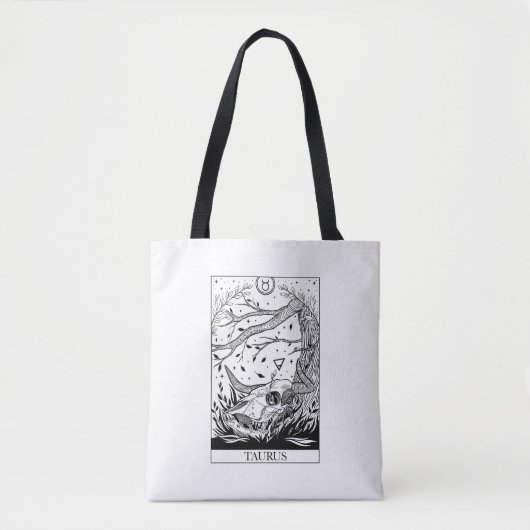 Zodiac-teken Taurus Tarot-kaart Canvas tas (Voorkant)