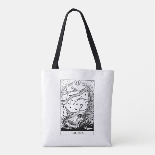 Zodiac-teken Taurus Tarot-kaart Canvas tas (Achterkant)
