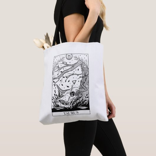 Zodiac-teken Taurus Tarot-kaart Canvas tas (Dichtbij)