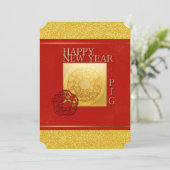 Zodiac teken varken papercut Chinees jaar 2019 fee Kaart (Staand voorkant)