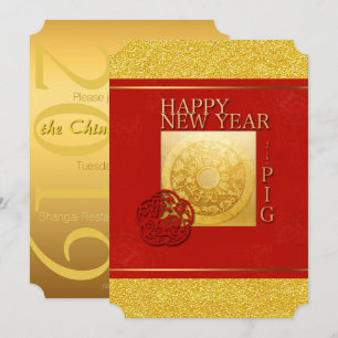 Zodiac teken varken papercut Chinees jaar 2019 fee Kaart