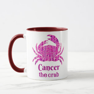 Zodiac teken voor kanker in Maroon en Paarse Mok