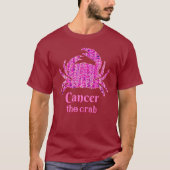 Zodiac teken voor kanker in Maroon en Paarse T-shirt (Voorkant)