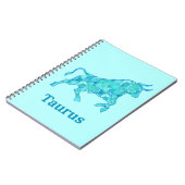 Zodiac teken voor Stier in tinten van blauw Notitieboek (Linkerzijde)