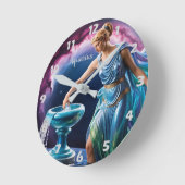 Zodiac teken Waterman de waterdrager | godin Ronde Klok (Hoek)