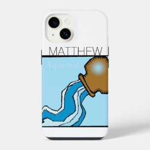 Zodiac teken Waterman gepersonaliseerde verjaardag iPhone 14 Hoesje