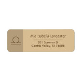 Zodiac teken Weegschaal Modern retour adres labels (Voorkant)