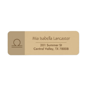 Zodiac teken Weegschaal Modern retour adres labels