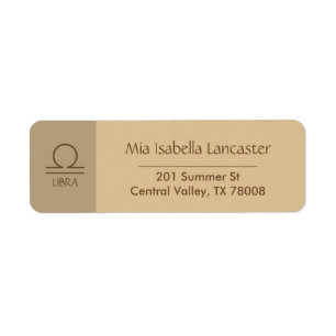 Zodiac - teken Weegschaal retour adreslabels Etiket