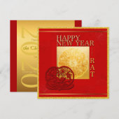 Zodiac tekenen Yin Yang Chinese Rat Jaar 2020 part Kaart (Voorkant / Achterkant)