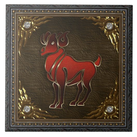 Zodiac Tile - Aries Tegeltje (Voorkant)