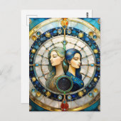 Zodiac - Tweeling De Tweeling Briefkaart (Voorkant / Achterkant)
