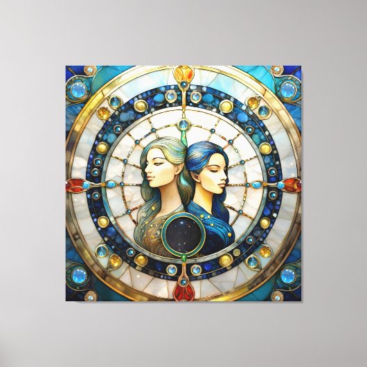 Zodiac - Tweeling De Tweeling Canvas Afdruk (Voorkant)