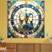 Zodiac - Tweeling De Tweeling Canvas Afdruk (Insitu (Woonkamer))