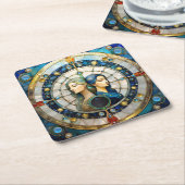 Zodiac - Tweeling De Tweeling Kartonnen Onderzetters (Schuin)