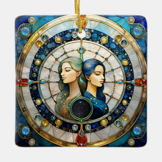 Zodiac - Tweeling De Tweeling Keramisch Ornament (Voorkant)