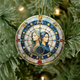 Zodiac - Tweeling De Tweeling Keramisch Ornament