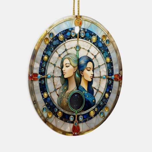 Zodiac - Tweeling De Tweeling Keramisch Ornament (Rechts)