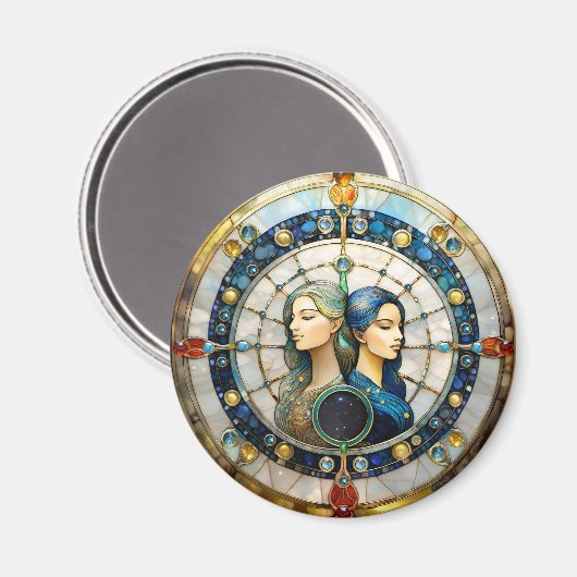 Zodiac - Tweeling De Tweeling Magneet (Voorkant / Achterkant)