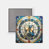 Zodiac - Tweeling De Tweeling Magneet (Voorkant / Achterkant)
