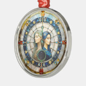 Zodiac - Tweeling De Tweeling Metalen Ornament (Links)