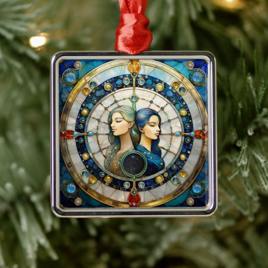 Zodiac - Tweeling De Tweeling Metalen Ornament (Boom)