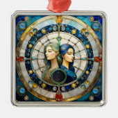 Zodiac - Tweeling De Tweeling Metalen Ornament (Voorkant)
