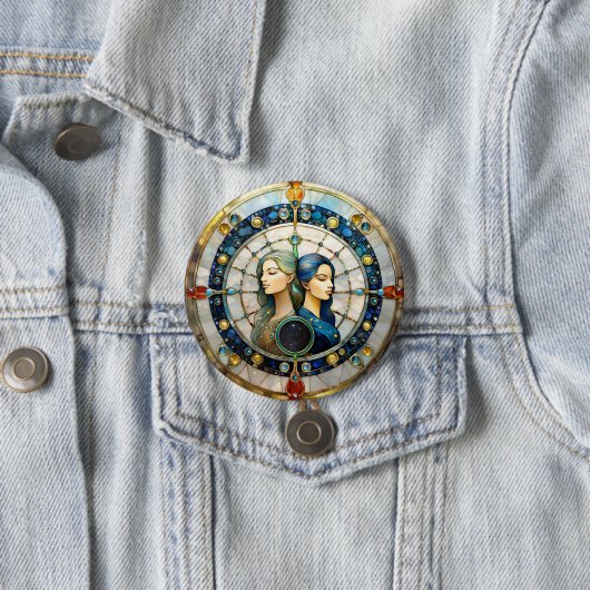 Zodiac - Tweeling De Tweeling Ronde Button 7,6 Cm (In situ)