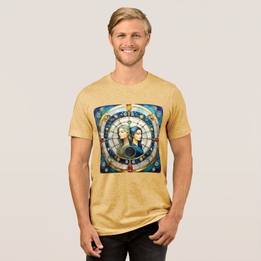 Zodiac - Tweeling De Tweeling Tri-Blend Shirt (Voorkant volledig)