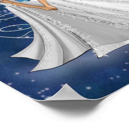 Zodiac Tweeling Godin met planeet Mercurius Poster (Hoek)