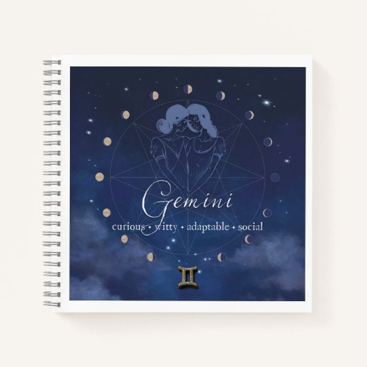 Zodiac - Tweelingen - Dagboek Notitieboek (Voorkant)