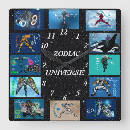 Zodiac Universe-acrylwandklok Vierkante Klok
