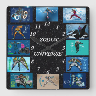 Zodiac Universe-acrylwandklok Vierkante Klok