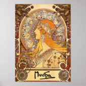 Zodiac van Alfons Mucha - Art Nouveau Poster (Voorkant)