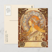 Zodiac van Alphonse Mucha Briefkaart (Voorkant / Achterkant)
