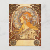 Zodiac van Alphonse Mucha Briefkaart (Voorkant)