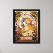 Zodiac van Alphonse Mucha Canvas Afdruk (Voorkant)
