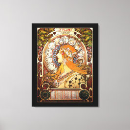 Zodiac van Alphonse Mucha Canvas Afdruk