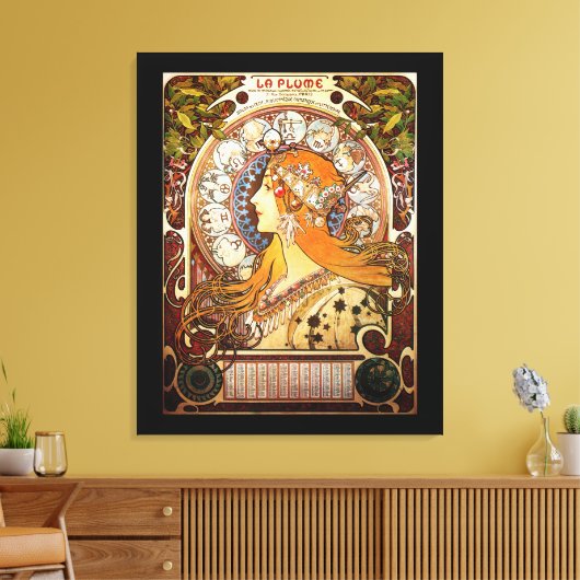 Zodiac van Alphonse Mucha Canvas Afdruk (Insitu (Woonkamer))