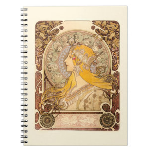 Zodiac van Alphonse Mucha Notitieboek