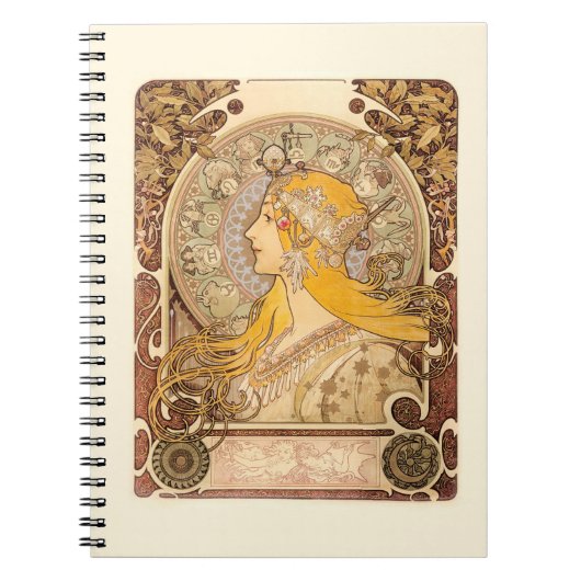 Zodiac van Alphonse Mucha Notitieboek (Voorkant)